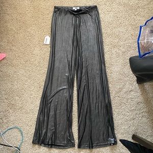 Straight leg flowy silver-grey pants